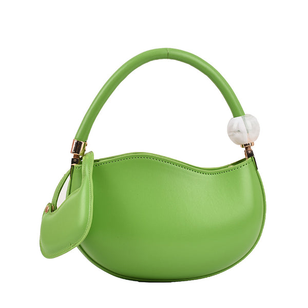 Pea Shape Top Handle Bag - Fruit Green