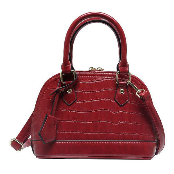 Crocodile Retro Chain Tote - Red