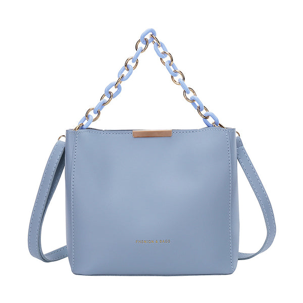 Minimalist Gold Trim Bag - Blue