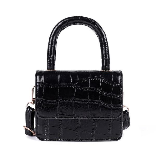 Mini Crocodile Grain Bag - Black