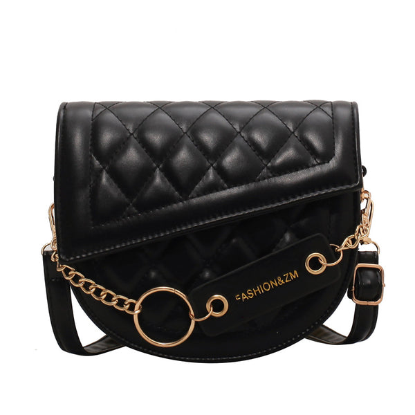 Alligator Print Saddle Tote - Black