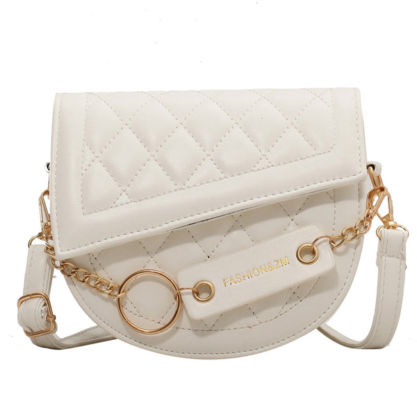 Alligator Print Saddle Tote - White