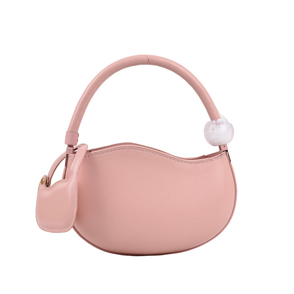 Pea Shape Top Handle Bag - Pink