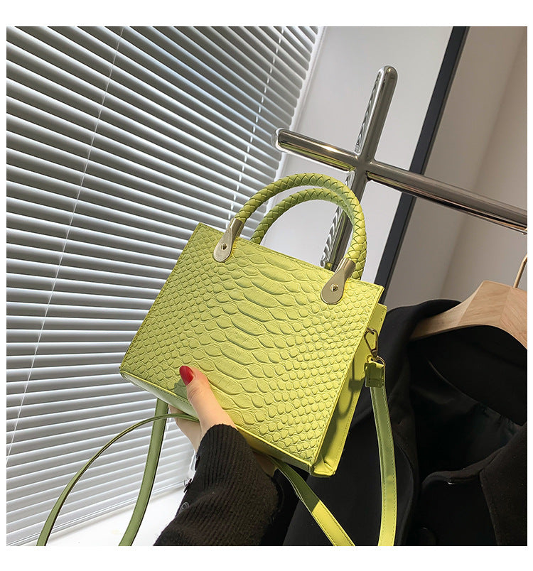 Crocodile Embossed Bag - Light Green