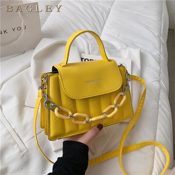 Crossbody Chain Bag - Yellow
