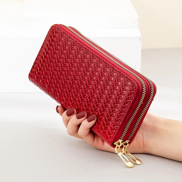 Double Zipper Wallet - Red