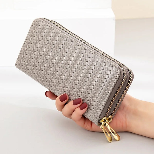 Double Zipper Wallet - Ivory