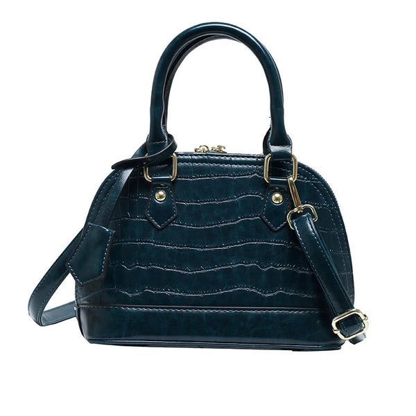 Crocodile Retro Chain Tote - Blue