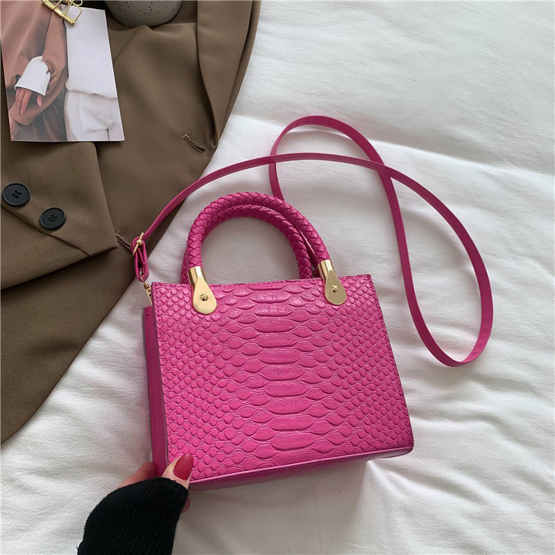 Crocodile Embossed Bag - Pink