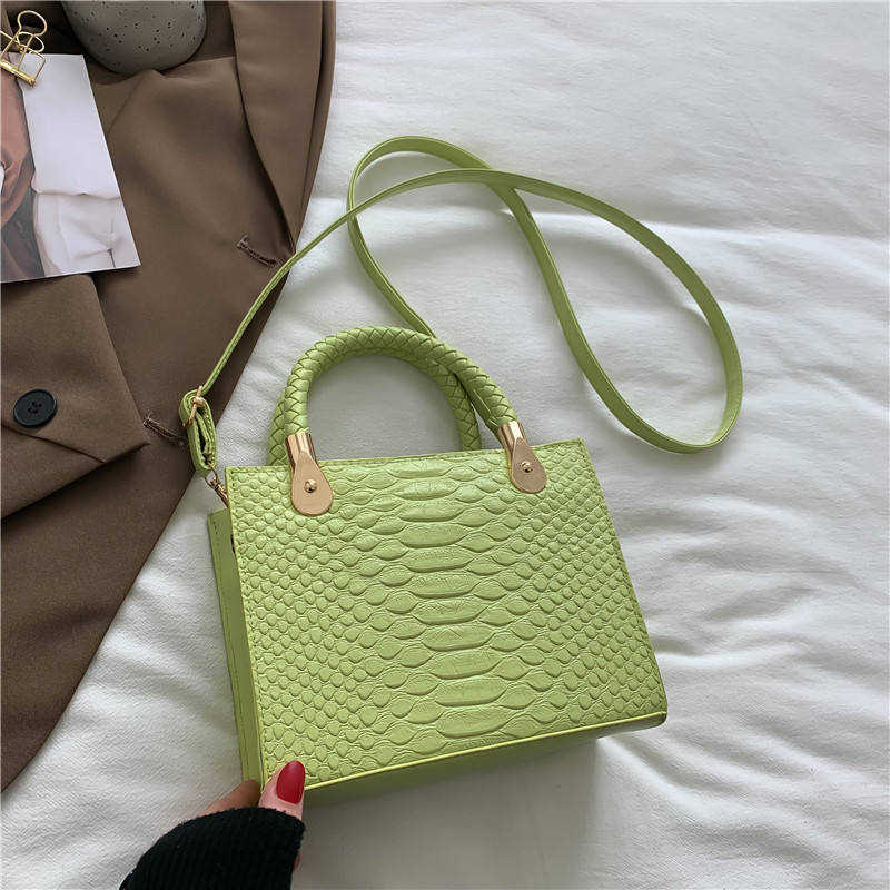 Crocodile Embossed Bag - Light Green